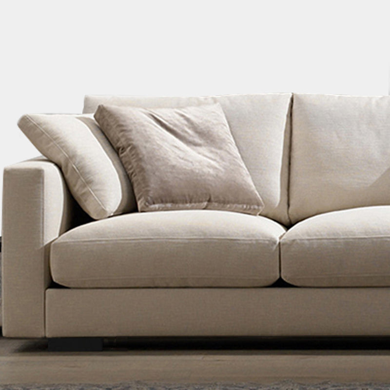 Brown 3-seat Fabric Sofa Sqaure Arm Standard Sofa with 4 Pillows Clearhalo 'furn' 'furn_sofas' 'Furniture' 'Living Room Furniture' 'Sofa' 'sofas' 6411123