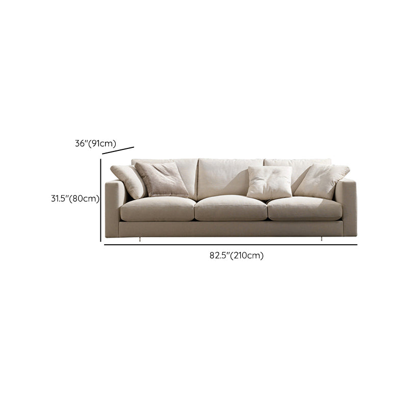 Brown 3-seat Fabric Sofa Sqaure Arm Standard Sofa with 4 Pillows Clearhalo 'furn' 'furn_sofas' 'Furniture' 'Living Room Furniture' 'Sofa' 'sofas' 6411124