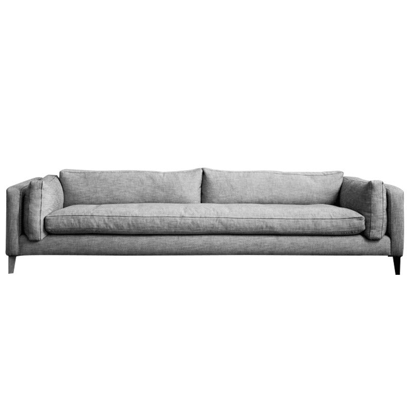 Modern Slipcovered Fabric Sofa 3-seater Tuxedo Arm Sofa in Gray Cotton Sponge Clearhalo 'furn' 'furn_sofas' 'Furniture' 'Living Room Furniture' 'Sofa' 'sofas' 6411129