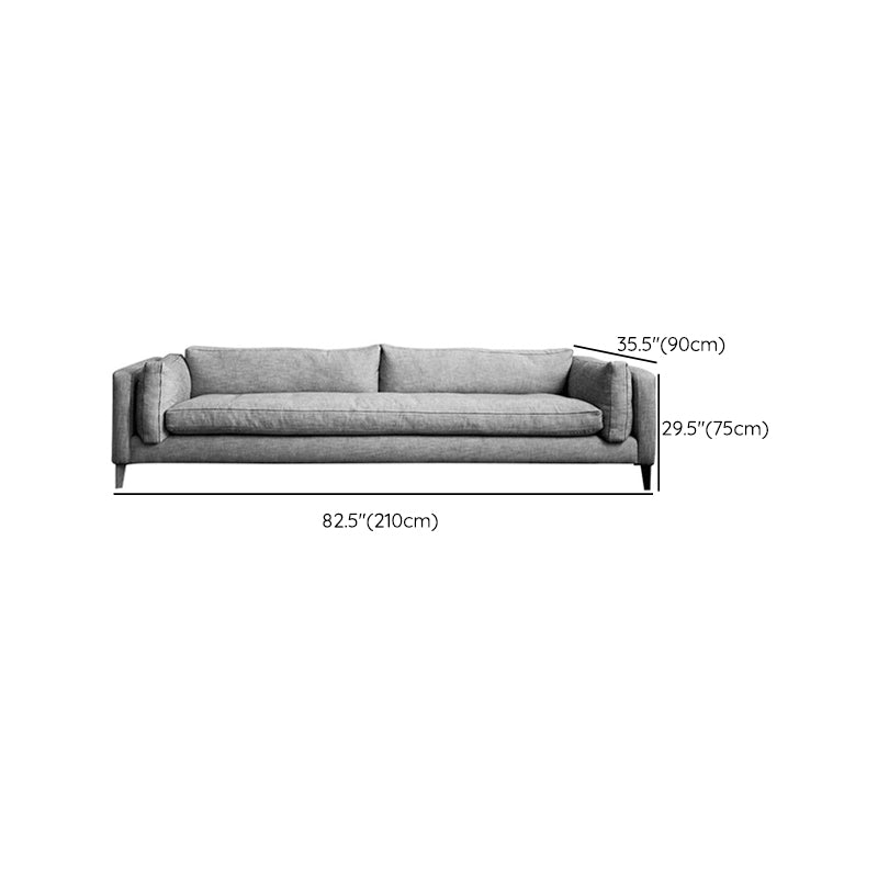 Modern Slipcovered Fabric Sofa 3-seater Tuxedo Arm Sofa in Gray Clearhalo 'furn' 'furn_sofas' 'Furniture' 'Living Room Furniture' 'Sofa' 'sofas' 6411132