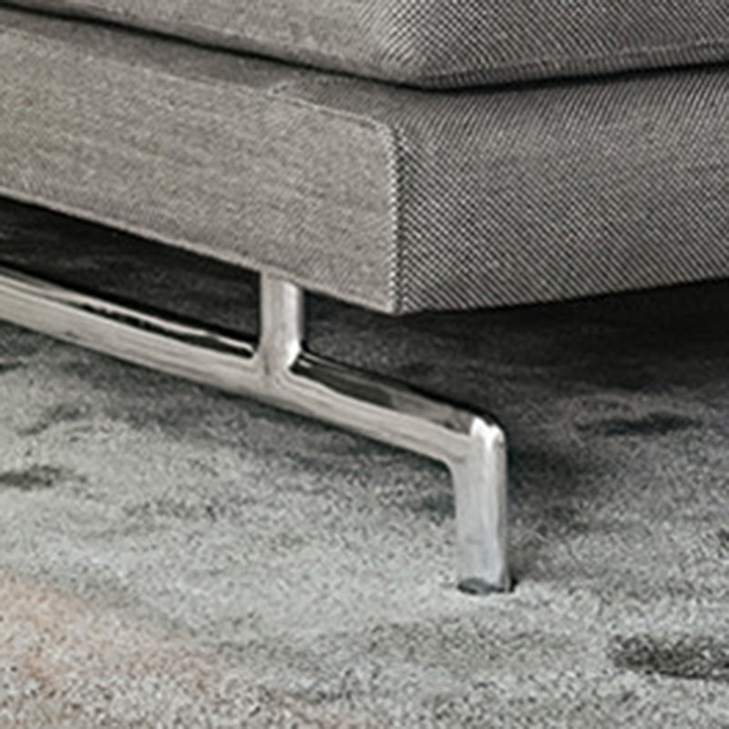 Grijze 3-zits sqaure arm bank sofa eigentijdse slipcovered bank met 3 kussens