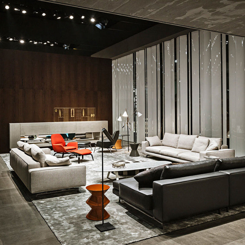 Canapé gris à 3 places SQAURE SOFF CONTIFIBORAIRE CONVÉNORY avec 3 oreillers