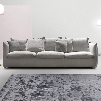 Canapé canapé à bras rond en feuille en lin à 3 places avec 4 oreillers