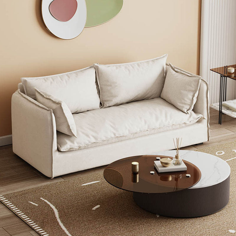 Sofa stationnaire blanc canapé de bras carré moderne pour le salon