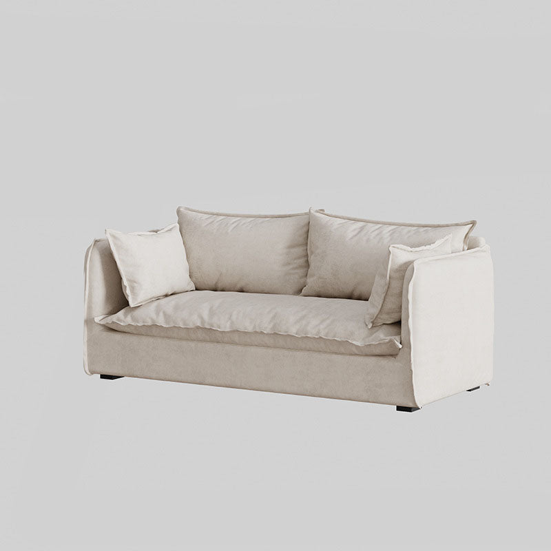 Sofá estacionaria blanca sofá de brazo cuadrado moderno para sala de estar