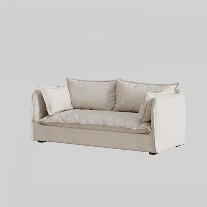 White Stationary Sofa Modern Square Arm Sofa for Living Room