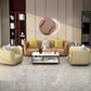 Modern Standard Leather Sofa Stationary Flared Arm Sofa for Living Room