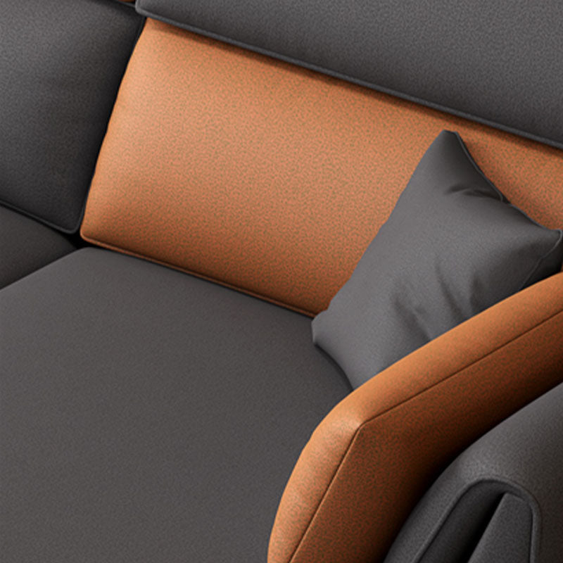 MODERNA STANDARD STANDATING SOFA RESISTENTE RESPONSIONALE PELLE in grigio scuro