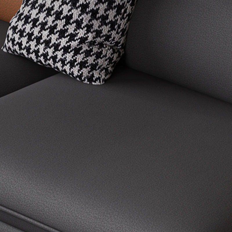 ダークグレーのモダンな標準座席染色抵抗性ソファフェイクレザー