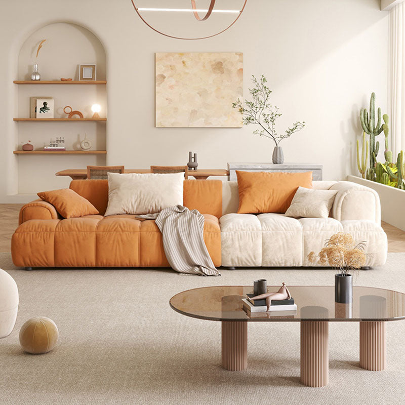 Sofá de cojines de brazo cuadrado de sofá estándar para sala de estar