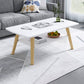 Contemporary Rectangle Wooden Coffee Table with Shelf and 4 Solid Wood Legs