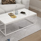 White Marble Coffee Table Glam Frame Coffee or End Table, 17.71" Wide