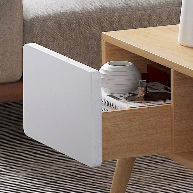 Tavolino da caffè rettangolare scandinavo con 4 cassetti e 1 ripiano