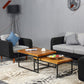 Modern Simple Wood Rectangular Coffee Table Sled 2 Nesting Cocktail Table Set