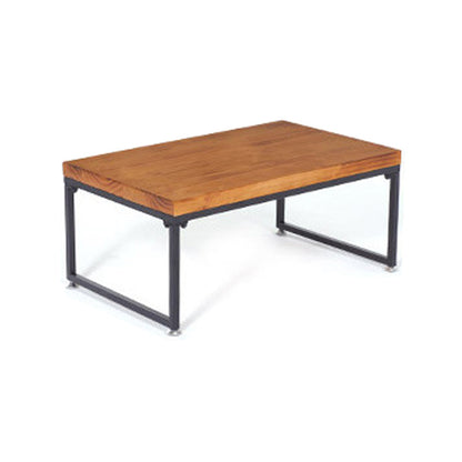 Modern Simple Wood Rectangular Coffee Table Sled 2 Nesting Cocktail Table Set