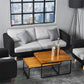 Modern Simple Wood Rectangular Coffee Table Sled 2 Nesting Cocktail Table Set