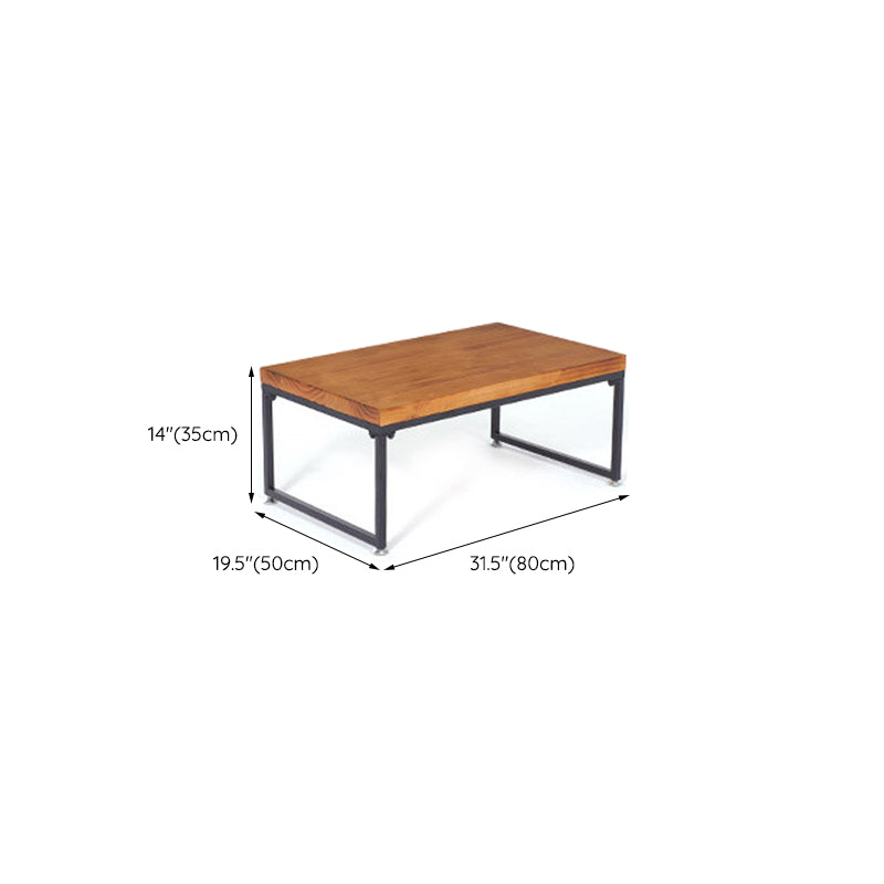 Modern Simple Wood Rectangular Coffee Table Sled 2 Nesting Cocktail Table Set