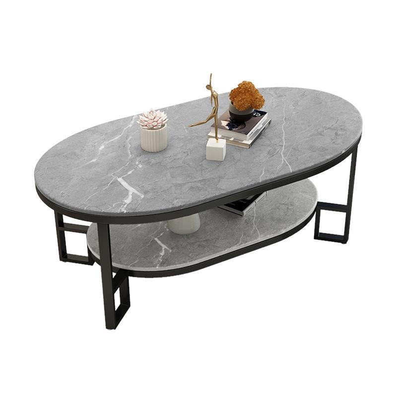 Table basse rectangulaire en ardoise, table basse abstraite avec étagère