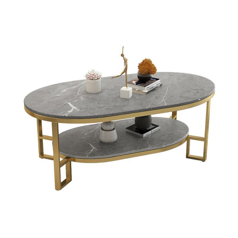 Table basse rectangulaire en ardoise, table basse abstraite avec étagère