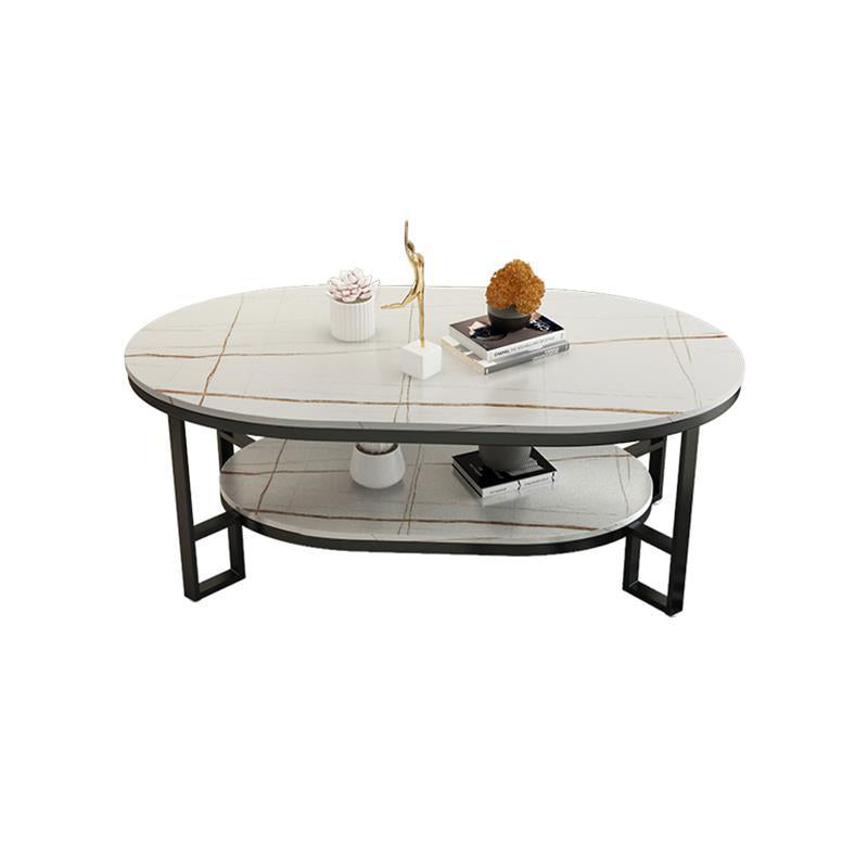 Table basse rectangulaire en ardoise, table basse abstraite avec étagère