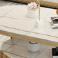 Table basse rectangulaire en ardoise, table basse abstraite avec étagère