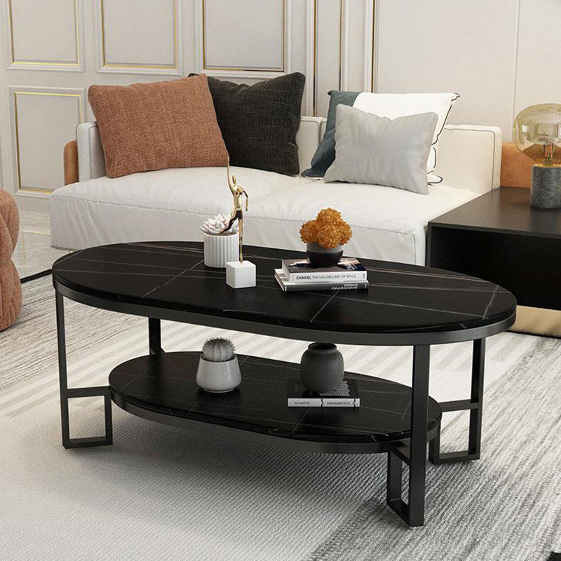 Table basse rectangulaire en ardoise, table basse abstraite avec étagère