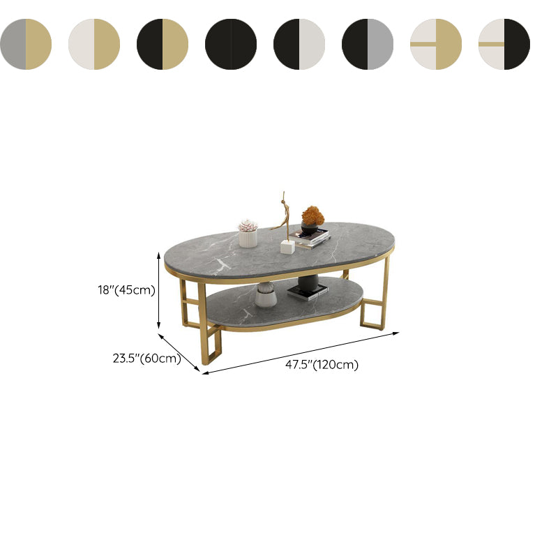 Table basse rectangulaire en ardoise, table basse abstraite avec étagère