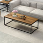 Rectangle Wooden Coffee Table Metal Frame Base Cocktail Table