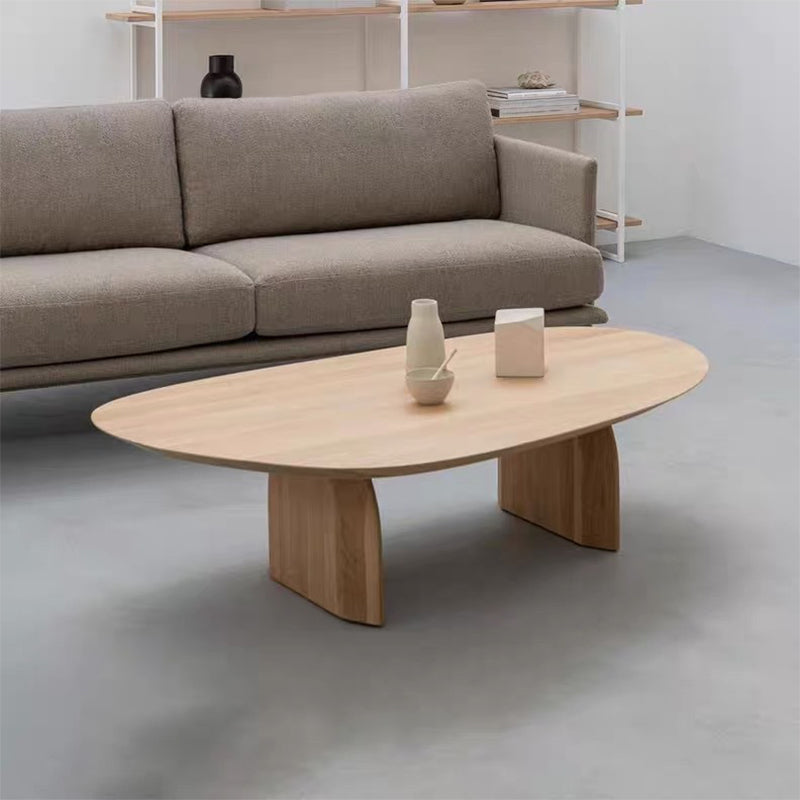 15" H Wood Irregular Cocktail Table Nordic Sled 1 Single Coffee Table Natural Clearhalo 'Coffee & Accent Tables' 'Coffee Tables' 'coffee_tables' 'furn' 'furn_coffee_tables' 'Furniture' 'Living Room Furniture' 6411404