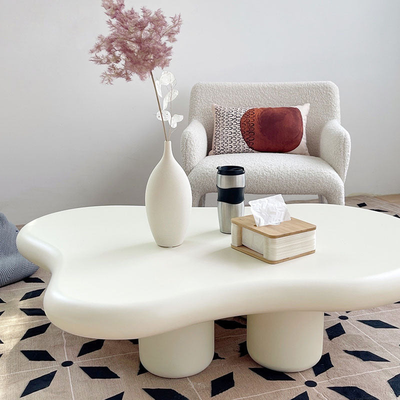 Scandinavian Free Form Coffee Table with 4 Wooden Legs 1 Piece
