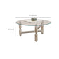 Modern Round Glass Coffee Table Stainless Steel 3 Legs Cocktail Table