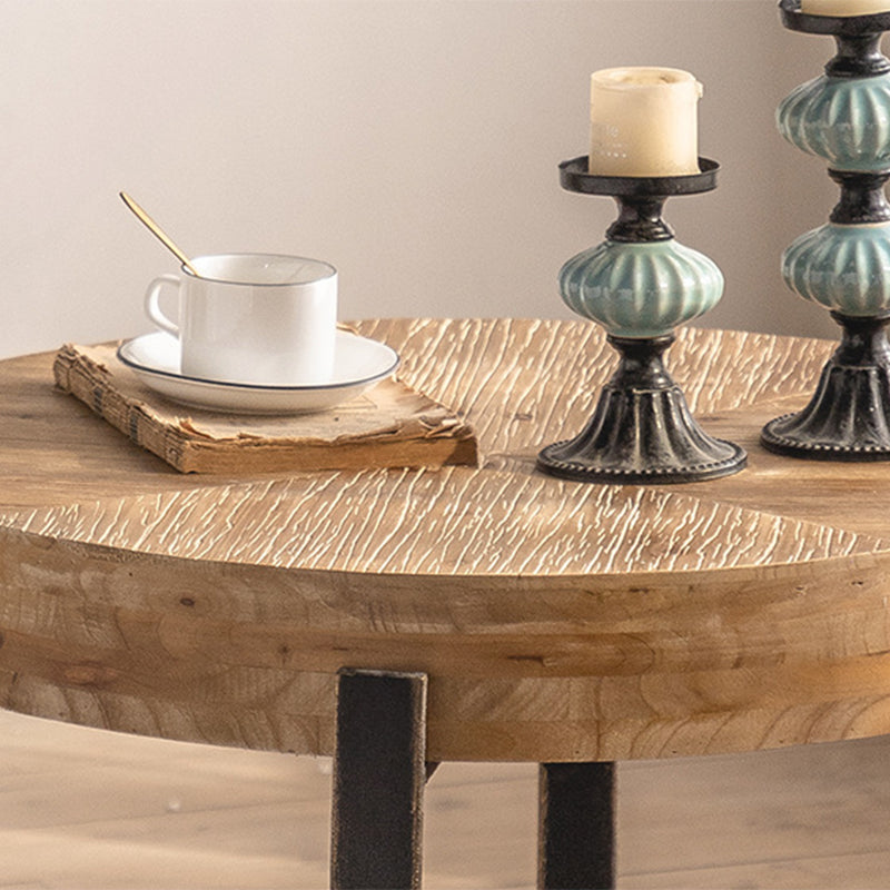 Distressed Wood & Iron Coffee Table French Country Style 1 Single Cocktail Table Clearhalo 'Coffee & Accent Tables' 'Coffee Tables' 'coffee_tables' 'furn' 'furn_coffee_tables' 'Furniture' 'Living Room Furniture' 6411472