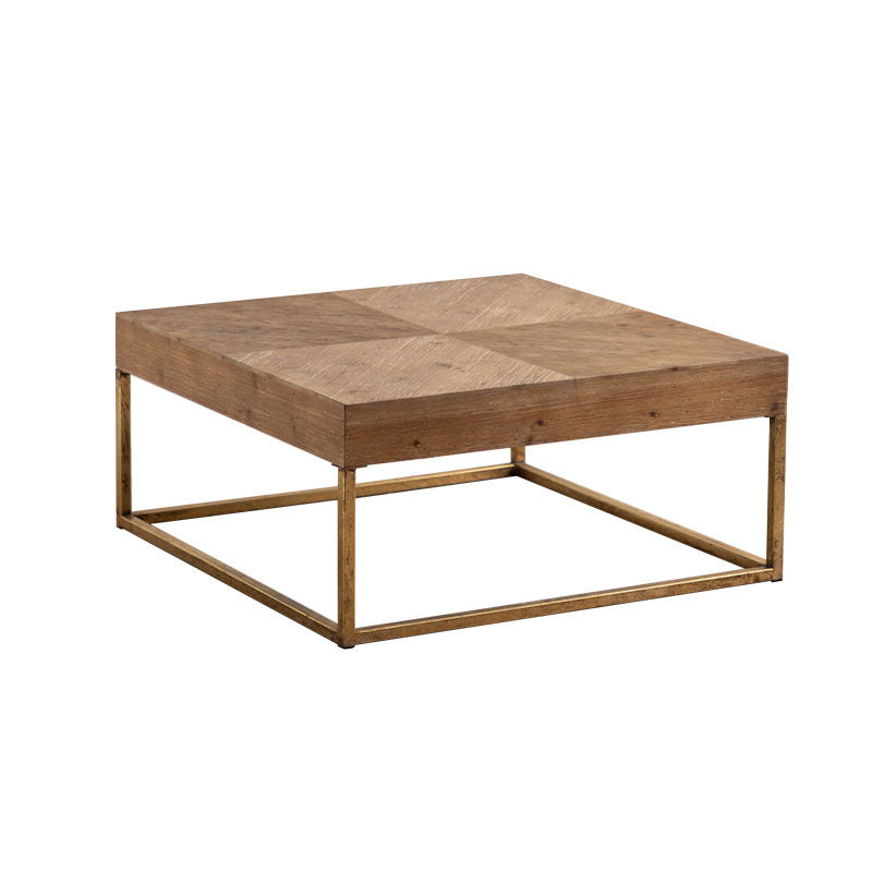 Distressed Wood & Iron Coffee Table French Country Style 1 Single Cocktail Table Clearhalo 'Coffee & Accent Tables' 'Coffee Tables' 'coffee_tables' 'furn' 'furn_coffee_tables' 'Furniture' 'Living Room Furniture' 6411476
