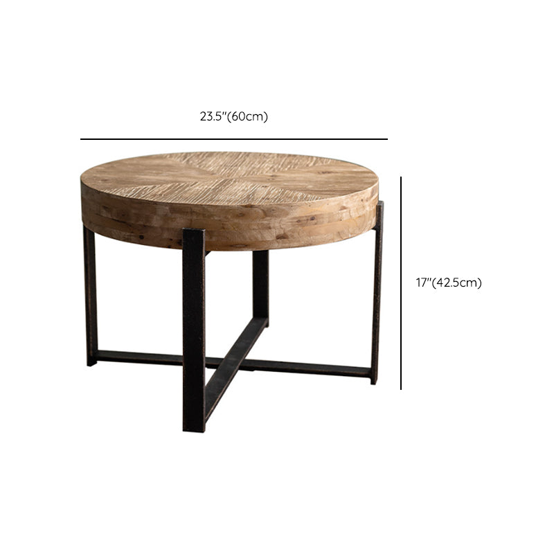 Distressed Wood & Iron Coffee Table French Country Style 1 Single Cocktail Table Clearhalo 'Coffee & Accent Tables' 'Coffee Tables' 'coffee_tables' 'furn' 'furn_coffee_tables' 'Furniture' 'Living Room Furniture' 6411479