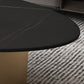 Oval Slate Coffee Table Glam 2 Legs Coffee Cocktail Table, 15.74" High Clearhalo 'Coffee & Accent Tables' 'Coffee Tables' 'coffee_tables' 'furn' 'furn_coffee_tables' 'Furniture' 'Living Room Furniture' 6411487