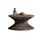 French Country Round Rattan Coffee Table Distressed Brown Cocktail Table