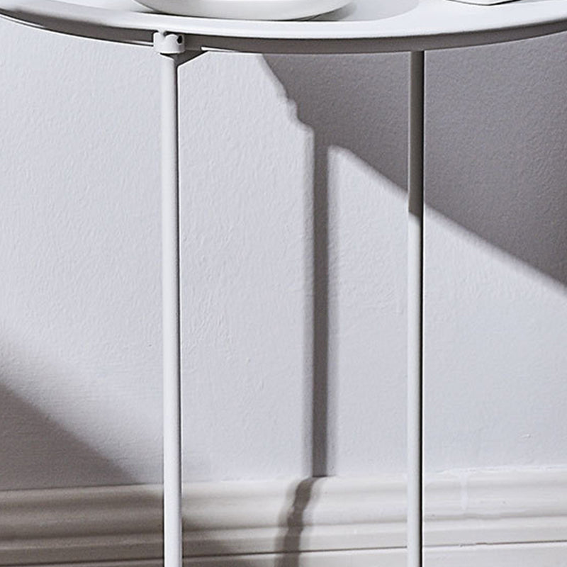 Round Tray Top Side Table Mid-Century Metal Cross Legs End Table Clearhalo 'Coffee & Accent Tables' 'End & Side Tables' 'end_side_tables' 'furn' 'furn_end_side_tables' 'Furniture' 'Living Room Furniture' 6411664