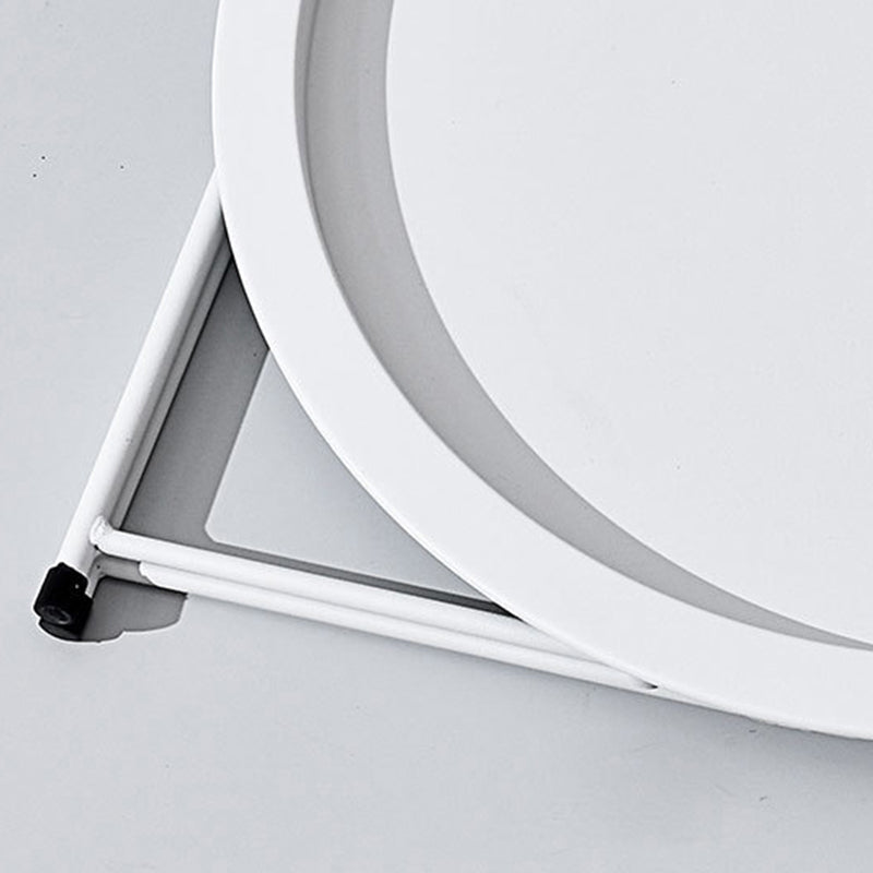 Round Tray Top Side Table Mid-Century Metal Cross Legs End Table Clearhalo 'Coffee & Accent Tables' 'End & Side Tables' 'end_side_tables' 'furn' 'furn_end_side_tables' 'Furniture' 'Living Room Furniture' 6411665