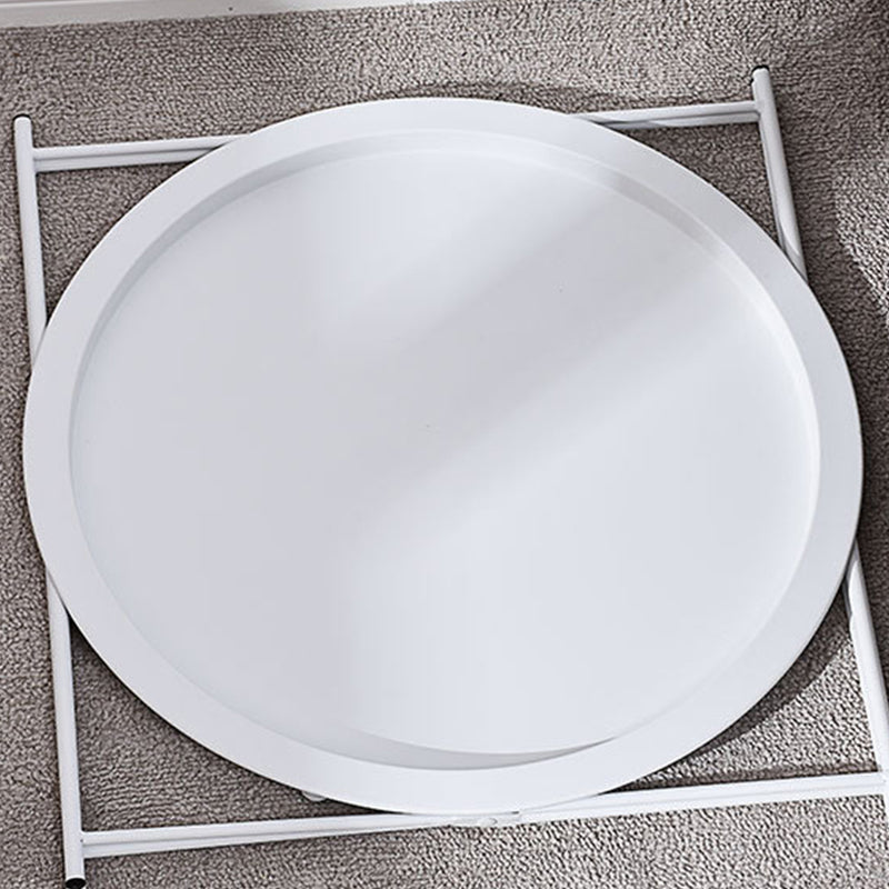 Round Tray Top Side Table Mid-Century Metal Cross Legs End Table Clearhalo 'Coffee & Accent Tables' 'End & Side Tables' 'end_side_tables' 'furn' 'furn_end_side_tables' 'Furniture' 'Living Room Furniture' 6411668