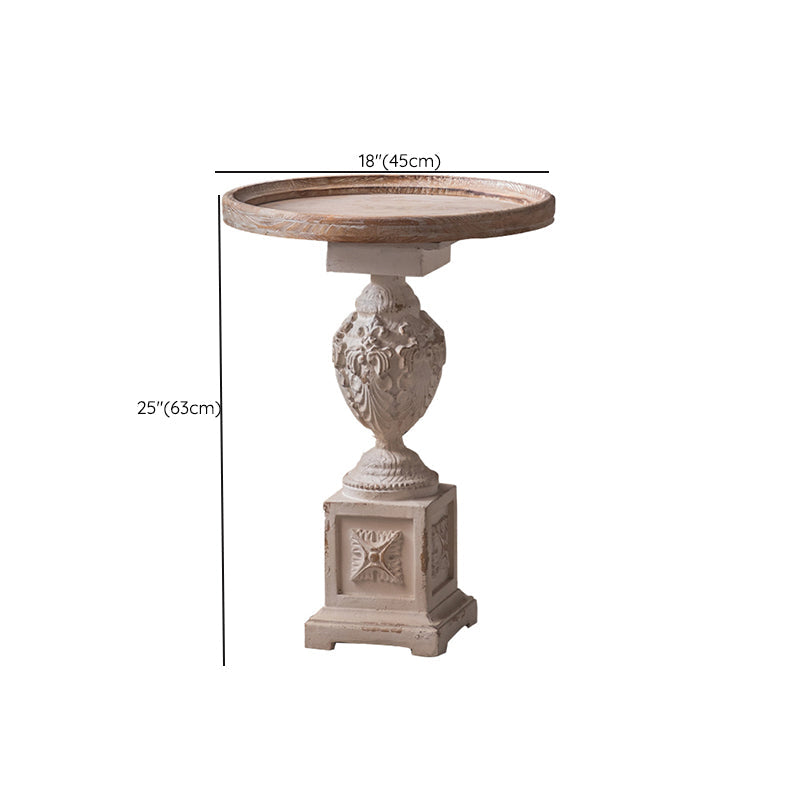 ペデスタルが苦しんでいる丸いソファサイドアクセントテーブル白い素朴なサイドエンドテーブル