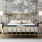 Modern Slat Bed Spindle Metal Open-Frame Bed with Custom Gold Legs