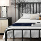 Modern Slat Bed Spindle Metal Open-Frame Bed with Custom Gold Legs