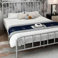 Modern Slat Bed Spindle Metal Open-Frame Bed with Custom Gold Legs