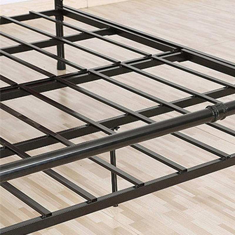 Cabecera tapizada en la cama de marco abierto de metal y marco de cama tapizado con patas de metal