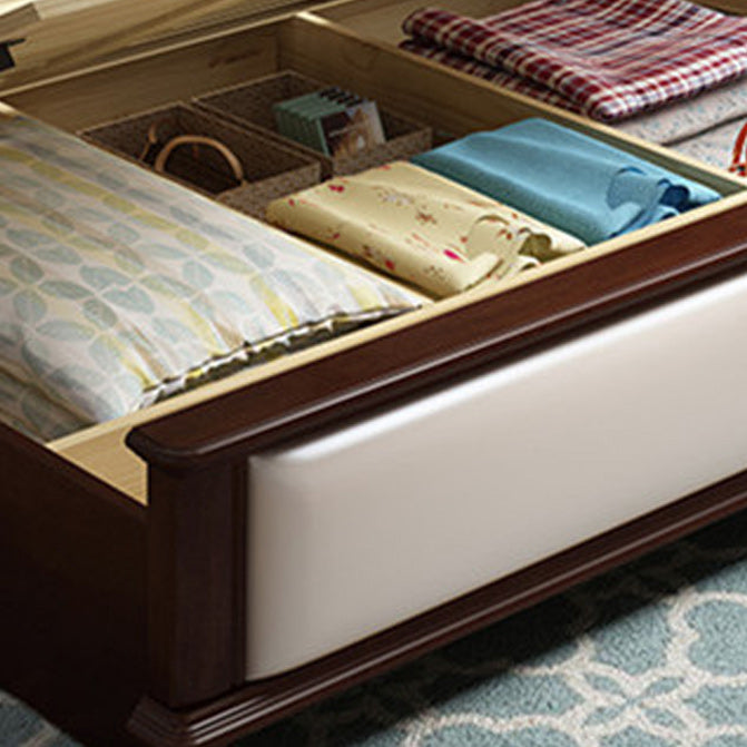 Legno standard contemporaneo a legno massiccio telaio da letto con rivestimento imbottito