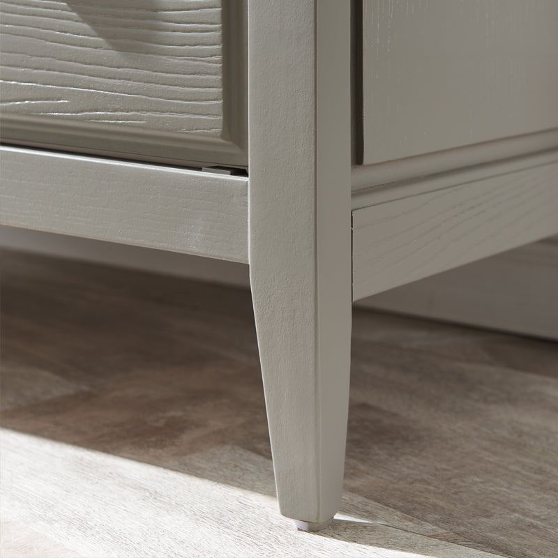 32.67" Tall 4 - Drawer Accent Chest Solid Wood Grey/Brown Chest