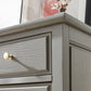 32.67" Tall 4 - Drawer Accent Chest Solid Wood Grey/Brown Chest