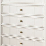 5-引き出しアクセントチェスト38.58 "背の高いラバーウッド収納キャビネット