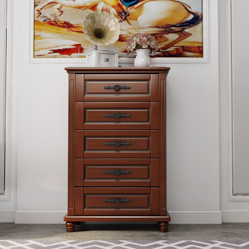 43.30" Tall Wood Accent Cabinet 5-Drawer Rectangular Accent Chest