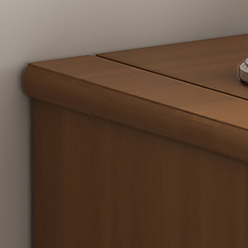 Mid-Century Modern Cabinet Rubberwood 2-Drawer with Shelves Grooves Accent Cabinet Clearhalo 'Cabinets & Chests' 'cabinets_chests' 'furn' 'furn_cabinets_chests' 'Furniture' 'Living Room Furniture' 6411961